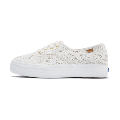 (W) Keds Triple Embroidered Crochet 'Versatile Casual Canvas White'