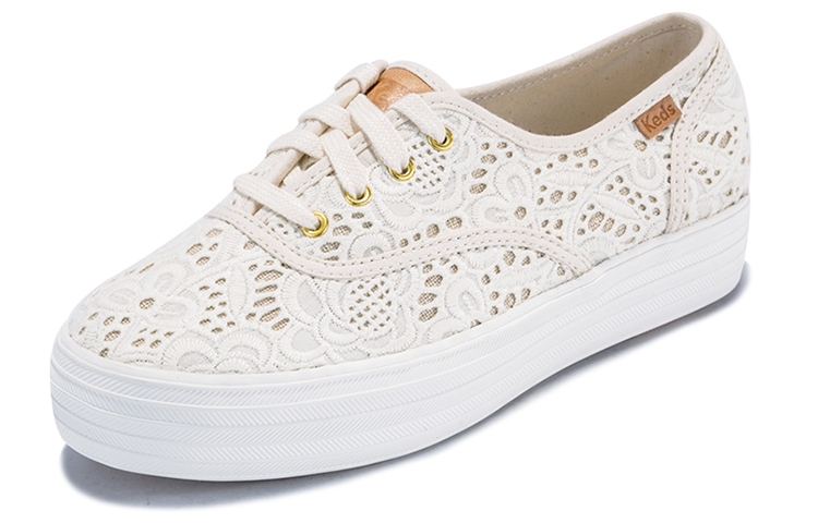 (W) Keds Triple Embroidered Crochet 'Versatile Casual Canvas White' 圖 2