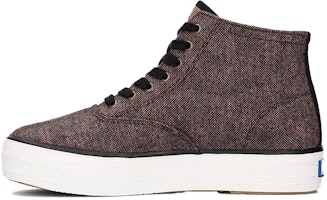 (Women) Keds Triple Hi Slub Tweed 'Black Red' WF55786 (Women) Keds Triple Hi Slub Tweed 'Black Red' WF55786