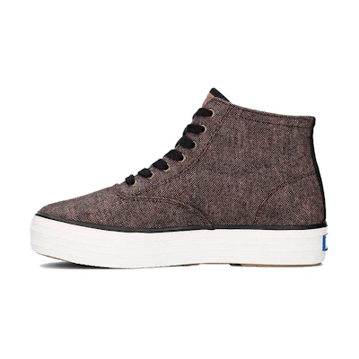 (W) Keds Triple Hi Slub Tweed 'Black Red'