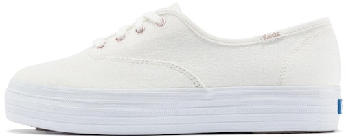 (Women) Keds Triple Iridescent 'White Platform Canvas' WF59457 (Women) Keds Triple Iridescent 'White Platform Canvas' WF59457