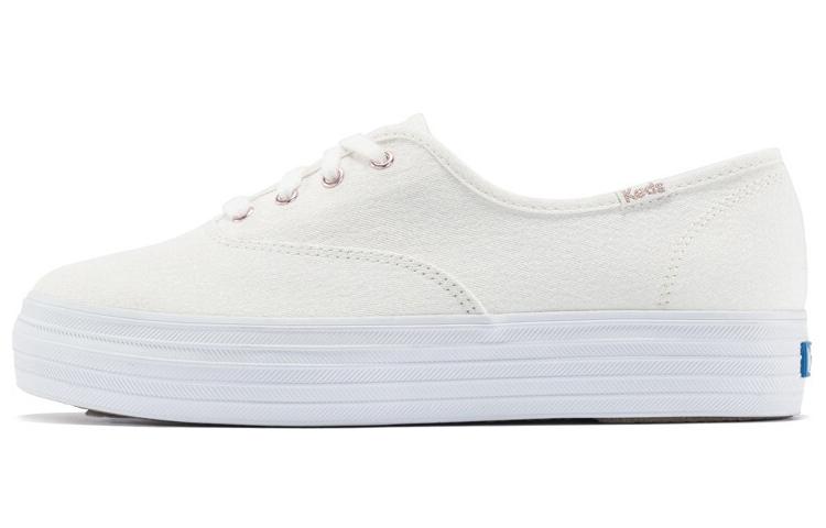 (Women) Keds Triple Iridescent 'White Platform Canvas' WF59457