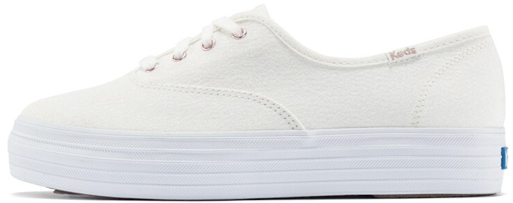 (Women) Keds Triple Iridescent 'White Platform Canvas' WF59457 Buy (Women) Keds Triple Iridescent 'White Platform Canvas' WF59457