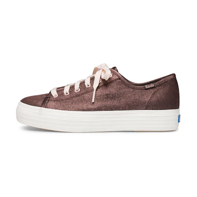 (W) Keds Triple Kick 'Metallic Shantung Dark Red'
