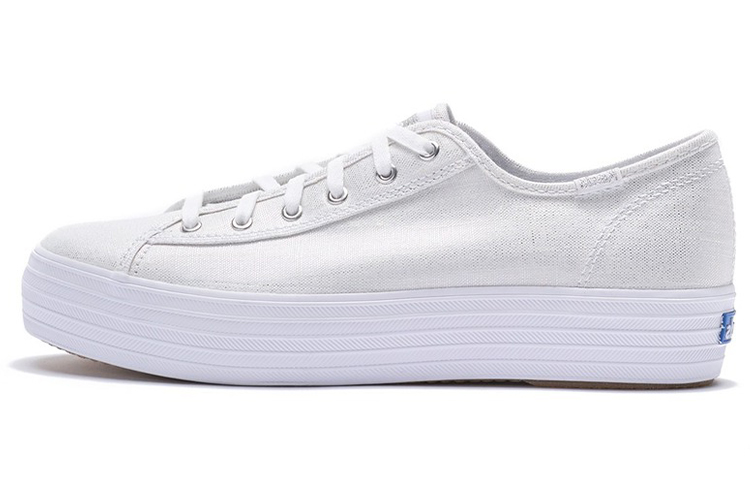 (W) Keds Triple Kick 'Metallic White Canvas'