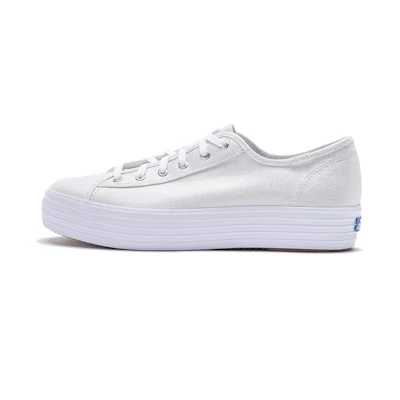 (W) Keds Triple Kick 'Metallic White Canvas'