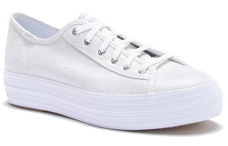 (W) Keds Triple Kick 'Metallic White Canvas' 圖 2