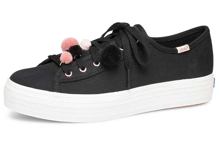 (W) Keds Triple Kick 'Pom Pom Black'