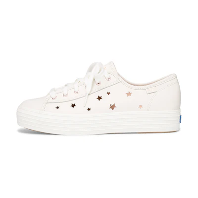 (W) Keds Triple Kick 'Star Leather White'