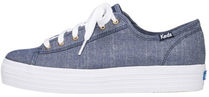 (Women) Keds Triple Kick Chambray 'Blue White' WF60332 (Women) Keds Triple Kick Chambray 'Blue White' WF60332