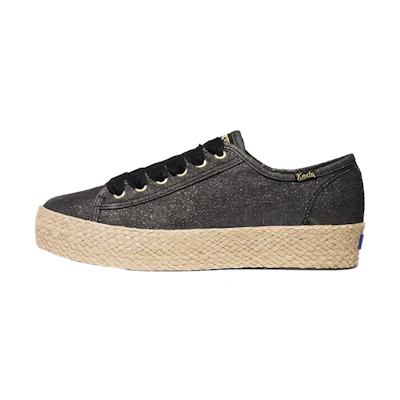 (W) Keds Triple Kick Jute 'Black Organic Cotton'