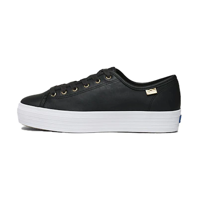 (W) Keds Triple Kick Luxe Leather 'Black and White'