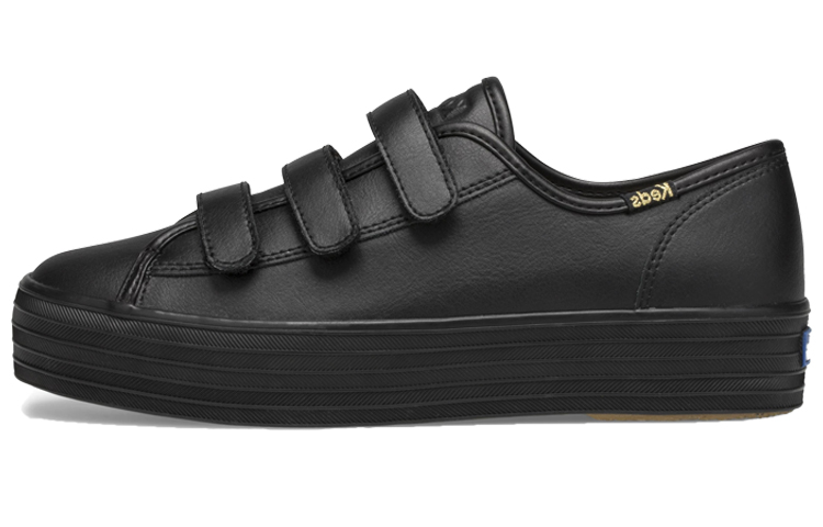 (Women) Keds Triple Kick Velcro Leather 'Black' WH63695
