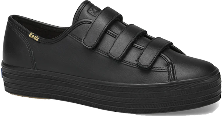 (W) Keds Triple Kick Velcro in Pelle ''Nero'' WH63695 Lookbook (W) Keds Triple Kick Velcro in Pelle ''Nero'' WH63695