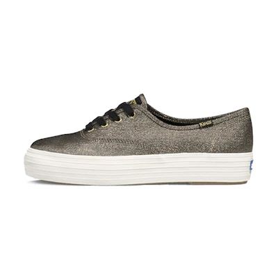 (W) Keds Triple Metallic Twill 'Black Gold'