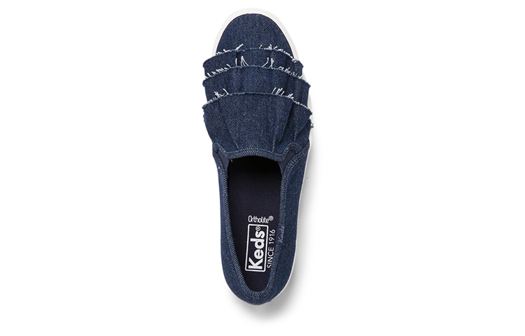 Order (W) Keds Triple Ruffle Denim Slip-On ''Blauw'' WF59217