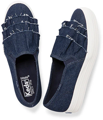 (W) Keds Triple Ruffle Denim Slip-On ''Blauw'' WF59217 Lookbook (W) Keds Triple Ruffle Denim Slip-On ''Blauw'' WF59217