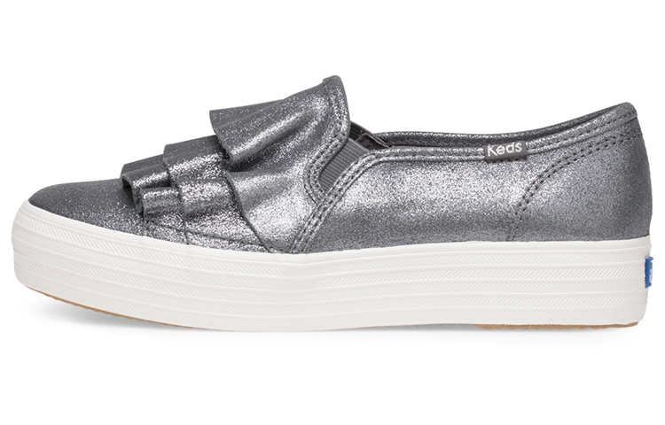 (Women) Keds Triple Ruffle Glitter Slip-On 'Grey' WH58987