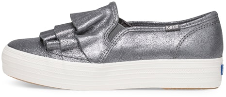 (Women) Keds Triple Ruffle Glitter Slip-On 'Grey' WH58987 (Women) Keds Triple Ruffle Glitter Slip-On 'Grey' WH58987