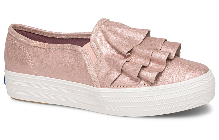 (W) Keds Triple Ruffle Glitter Slip-On 'Rose Gold' 圖 2