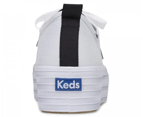 (W) Keds Triple Up Seasonal 'Zapatillas Plataforma Blanca de Caña Baja' WF61583 Shop (W) Keds Triple Up Seasonal 'Zapatillas Plataforma Blanca de Caña Baja' WF61583