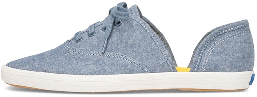 (Women) Keds Vintage Champion D'Orsay Chambray 'Slip-On Blue' WF62707 (Women) Keds Vintage Champion D'Orsay Chambray 'Slip-On Blue' WF62707