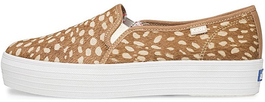 (Women) Keds x Anthropologie Triple Decker Brown 'Leopard Slip-On' WH63053 (Women) Keds x Anthropologie Triple Decker Brown 'Leopard Slip-On' WH63053