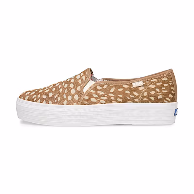 (W) Keds Anthropologie Triple Decker Brown 'Leopard Slip-On'