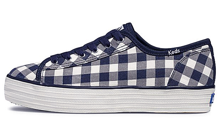 (Women) Keds x Draper James Triple Kick 'Dolly Check Blue and White' WF62405