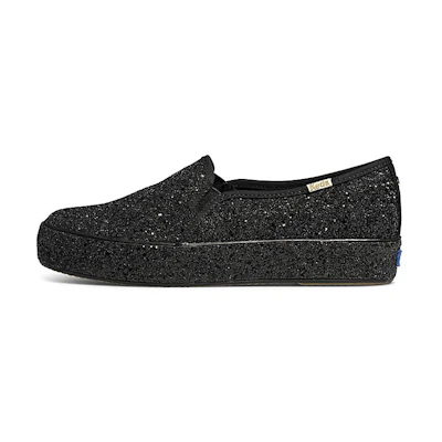 (W) Keds Kate Spade New York Triple Decker 'All Over Glitter Black'