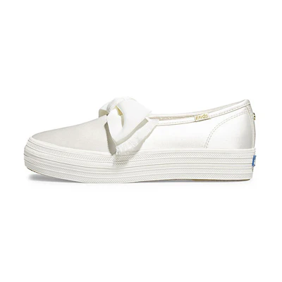 (W) Keds Kate Spade New York Triple Decker 'Satin Bow White'
