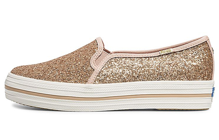 (Women) Keds x Kate Spade New York Triple Decker Slip-On 'Rose Gold Glitter' WF58740