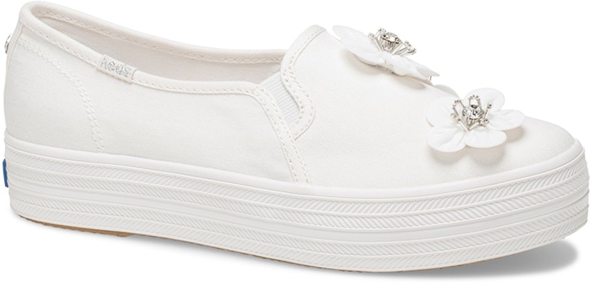 (W) Keds x Kate Spade NY Triple Decker Putih 'Bunga Slip-On' WF57839 Order (W) Keds x Kate Spade NY Triple Decker Putih 'Bunga Slip-On' WF57839