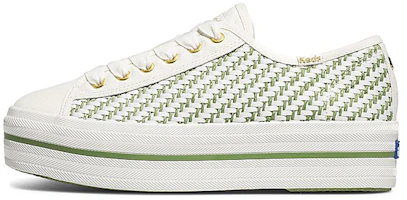(Women) Keds x Kate Spade New York Triple Up 'Multi Woven White Green' WF62846 (Women) Keds x Kate Spade New York Triple Up 'Multi Woven White Green' WF62846