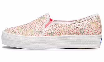 (Women) Keds x Oh Joy! Triple Decker Slip-On 'Sequins Yellow Pink' WF62385 (Women) Keds x Oh Joy! Triple Decker Slip-On 'Sequins Yellow Pink' WF62385