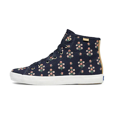 (W) Keds Rifle Paper Co. Kickstart Hi 'Posy Embroidery - Deep Navy'