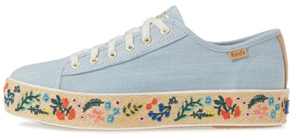 (Women) Keds x Rifle Paper Co. Triple Kick 'Rosalie Embroidered Jute Blue' WF60428 (Women) Keds x Rifle Paper Co. Triple Kick 'Rosalie Embroidered Jute Blue' WF60428