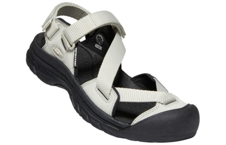 Shop KEEN ZERRAPORT II 戶外一字扣式休閒露營包頭涼鞋溯溪鞋 女款 黑色/白色