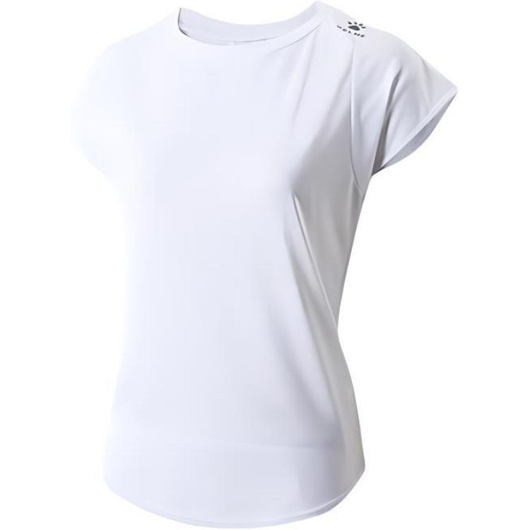 (Women) KELME White Quick-Dry Breathable Athletic Loose Fit Running T-Shirt 6123TX2029