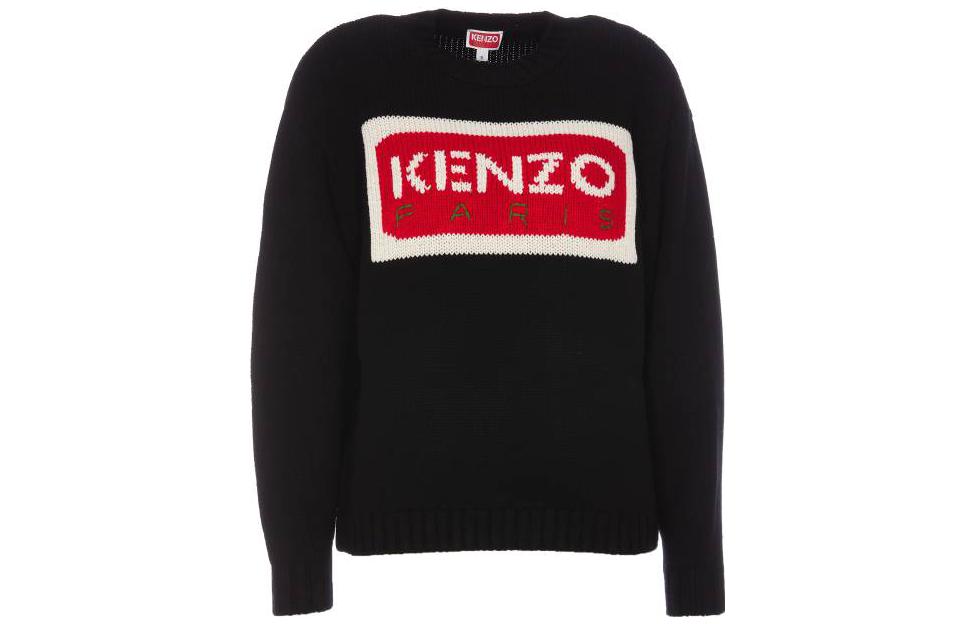 (Women) KENZO  Black Colorblock Logo Knit Pullover Sweater. FD62PU4313LA-99J