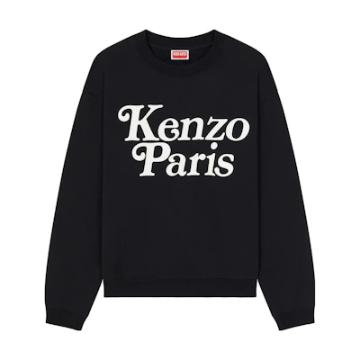 (Women) KENZO Black Crewneck Sweatshirt with Letter Print FE52SW1274MF-99