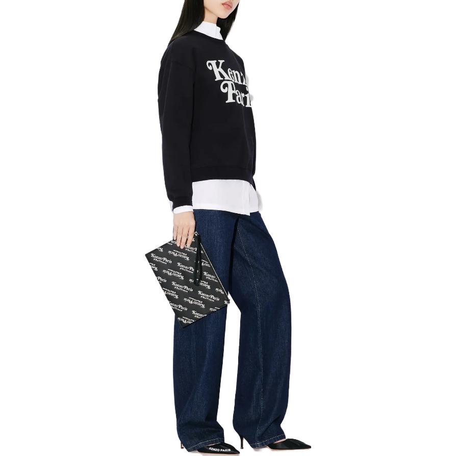 Details for (W) KENZO 黑色字母印花圓領長袖運動衫 FE52SW1274MF-99