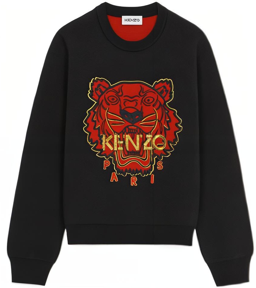 women-kenzo-black-embroidered-tiger-wool-sweater-long-sleeve-pullover-fc-52-pu-645-cxa-99