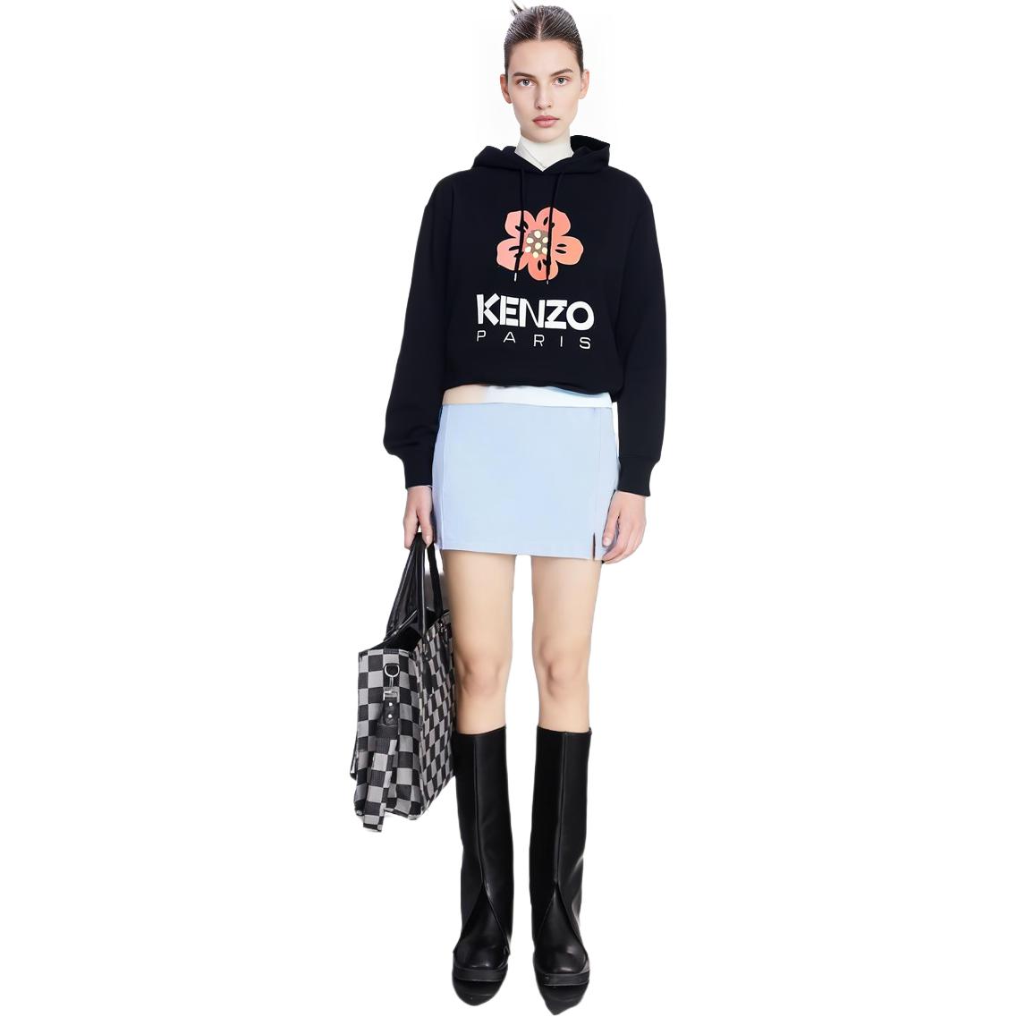 (Women) KENZO  Black Hoodie with Plant Graphic Print. FD62SW0634ME99J 圖 4