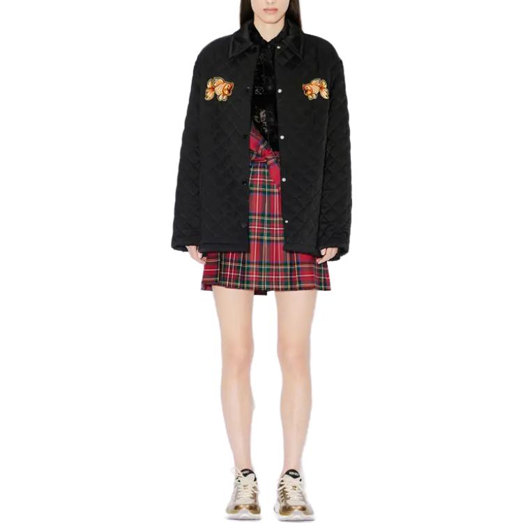 Details for (Women) KENZO  Black Long-Sleeve Jacket with Animal Print and Button-Up Design FD62BL1829FM-99