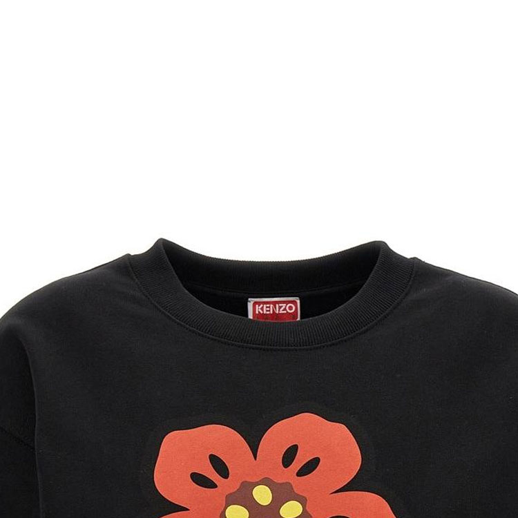 Details for (W) KENZO Sudadera Negra Manga Larga con Diseño de Flor Boke y Letras. FD52SW0364ME99J