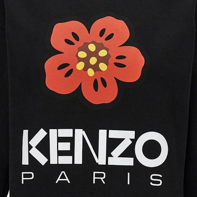 (W) KENZO Sudadera Negra Manga Larga con Diseño de Flor Boke y Letras. FD52SW0364ME99J Sizing (W) KENZO Sudadera Negra Manga Larga con Diseño de Flor Boke y Letras. FD52SW0364ME99J