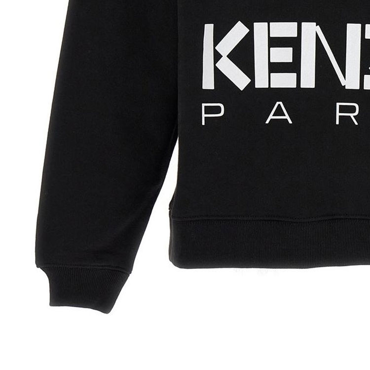 Cheap (W) KENZO Sudadera Negra Manga Larga con Diseño de Flor Boke y Letras. FD52SW0364ME99J