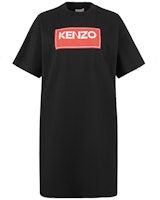 (Women) KENZO Black Loose-Fit Logo Cotton Mid-Length T-Shirt Dress. FC62RO7214SY-99A (Women) KENZO Black Loose-Fit Logo Cotton Mid-Length T-Shirt Dress. FC62RO7214SY-99A