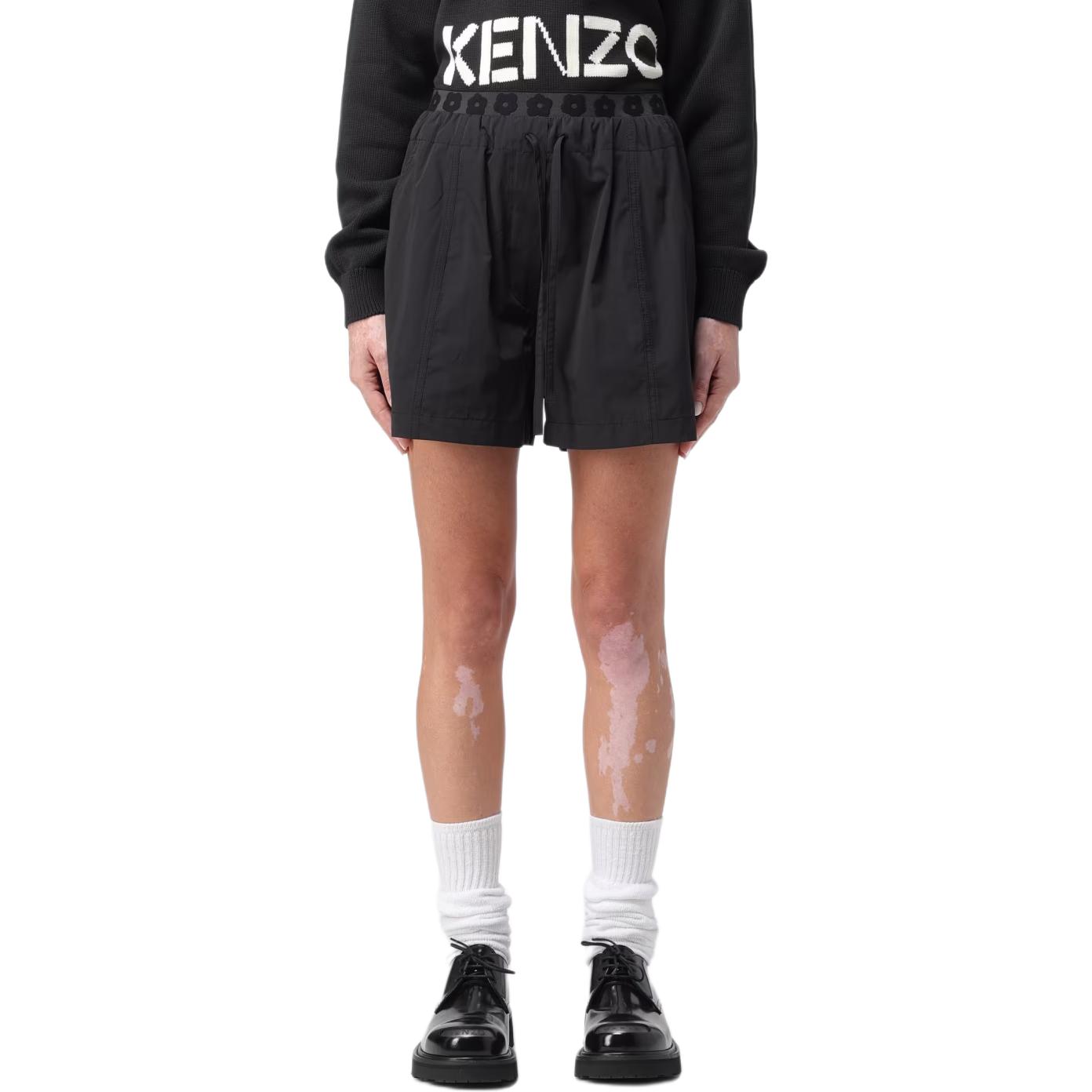 Order (W) KENZO 黑色寬鬆版型標誌短褲. FE52SH0749FI-99